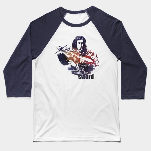 Newton's flaming laser sword Baseball T-Shirt by conquart